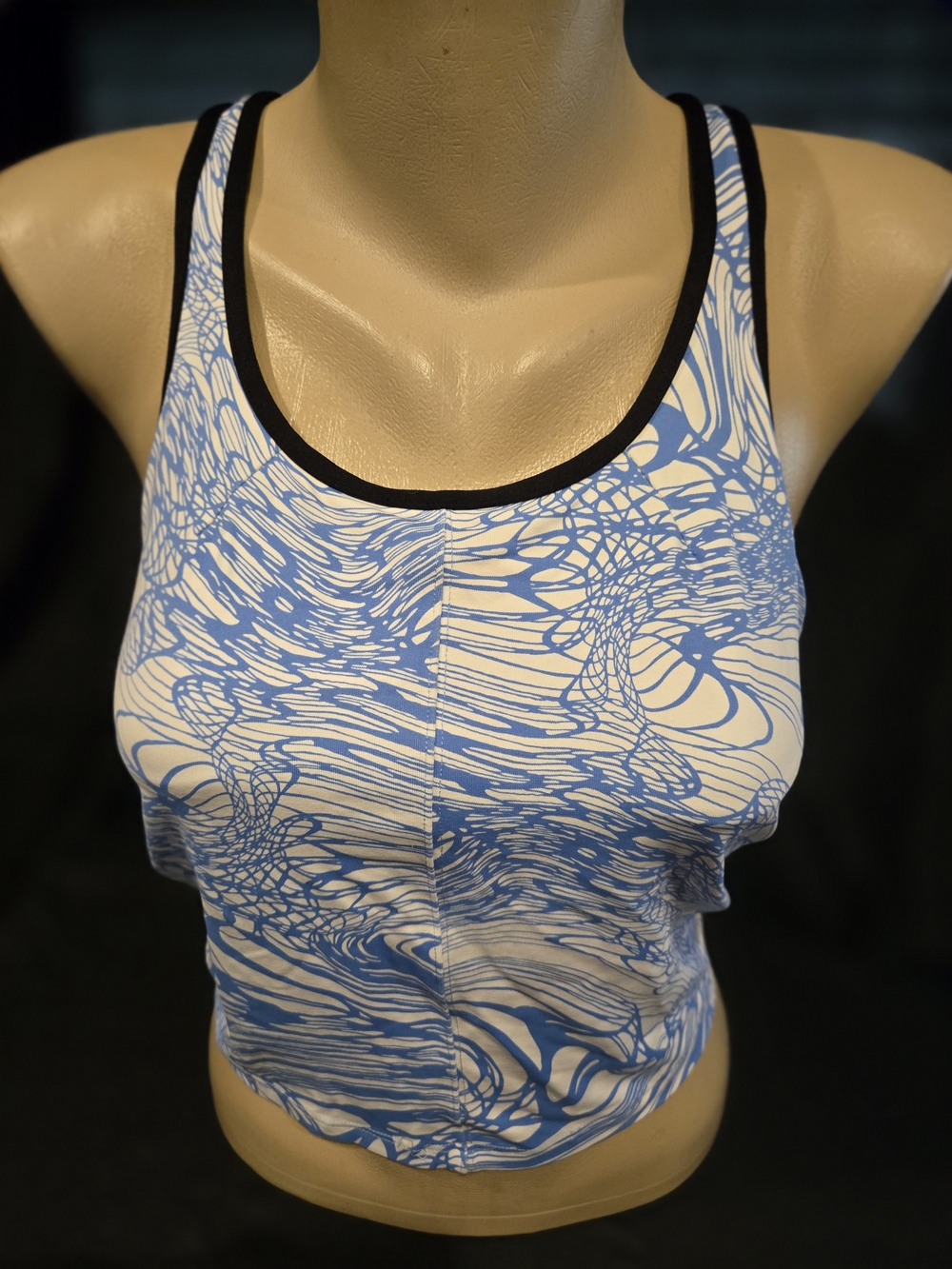 Reebok Light Blue Racerback Athletic Tank with Black Trim